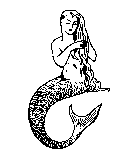 black and white mermaid sketch